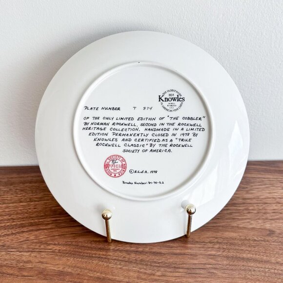 Norman Rockwell “The Cobbler” 1978 Plate – Knowles Heritage Series T874 - Picture 3 of 4